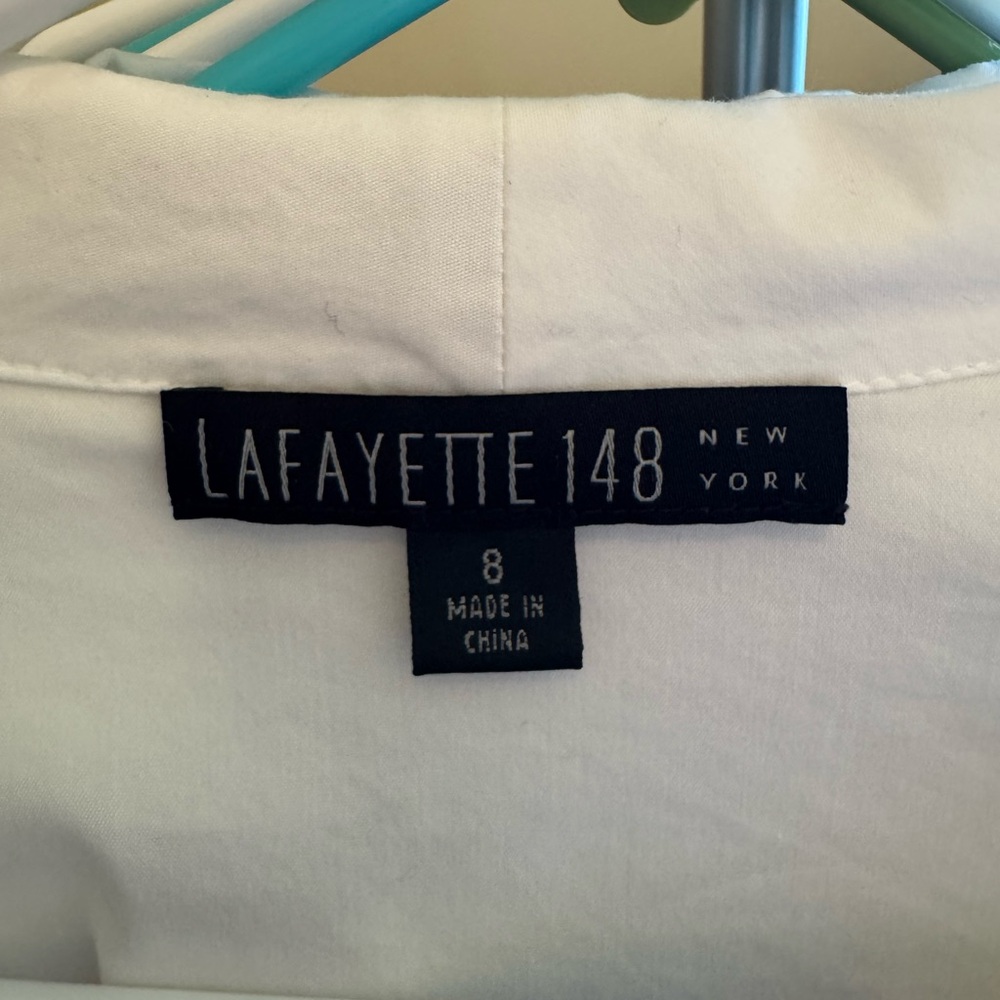 Lafayette 148 New York White Blouse - Picture 3 of 4